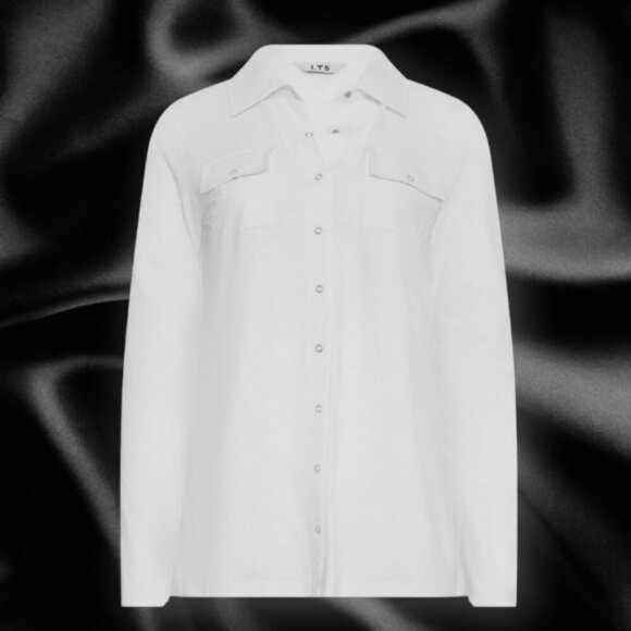 Long Tall Sally Button Down Shirt Cutaway Collar with 2-Chest Pocket Long Sleeve - Picture 1 of 5